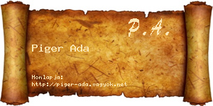 Piger Ada névjegykártya